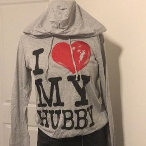 Ladies lightweight “I love my hubby or BF” hoodie